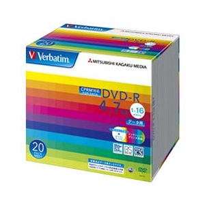Verbatim データ用DVD-R 4．7GB 1-16倍速 CPRM対応 20枚入り DHR47JDP20V1-イメージ1