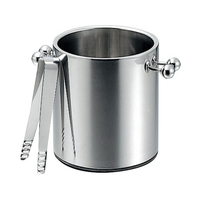 佐野製作所 18-8 アイスペール ゴム無トング付 MR-130二重構造 FC789LN-5270500