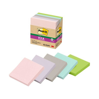 3M ポストイット 強粘着 ノート 75mm×75mm パステルカラー5色 5冊 FCE017W-654-5SSAP2
