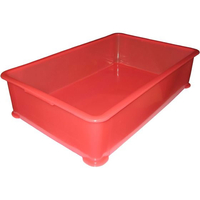 江部松商事 EBM/PP 半透明カラー番重 A型 大 レッド(サンコー製) FC187LC-1084130