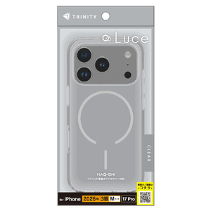 トリニティ iPhone 18 Pro用 / 17 Pro用 [Luce] マグネット吸着式アクセサリー対応 背面クリアハードケース TR-IP26M3-LUMS-CCL-イメージ1