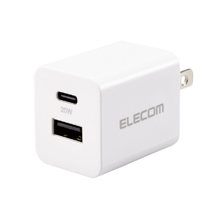 エレコム USB Power Delivery 20W AC充電器(C×1+A×1) ホワイト MPA-ACSP01WH-イメージ1