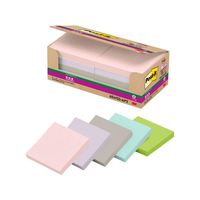 3M ポストイット 強粘着 ノート 75mm×75mm パステルカラー5色10冊 FCE018W-6541SS-AP2