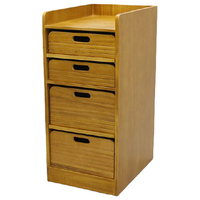 オスマック 天然木桐材の軽量トレイワゴンW30 4段 ライトブラウン TRW-304066LB