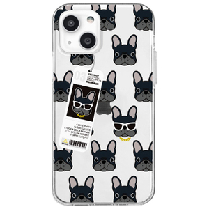 Dparks iPhone 13 mini用ソフトクリアケース bulldog DS21112I13MN-イメージ1
