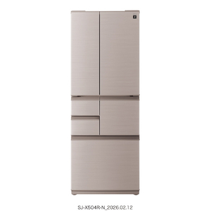 シャープ 【フレンチドア】502L 6ドア冷蔵庫 プラズマクラスター冷蔵庫 シャンパン SJ-X504R-N-イメージ3