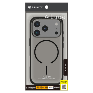 トリニティ iPhone 18 Pro用 / 17 Pro用 [Luce] マグネット吸着式アクセサリー対応 背面クリアハードケース クリア×ブラック TR-IP26M3-LUMS-CBK-イメージ1