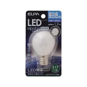 エルパ LED電球 E17口金 全光束55lm(1．2W S形ミニ球タイプ相当) 昼白色 1個入り elpaball mini LDA1N-G-E17-G450-イメージ1