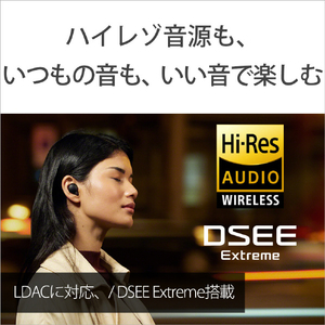 SONY ワイヤレスノイズキャンセリングステレオヘッドセット ブラック WF1000XM4B-イメージ3