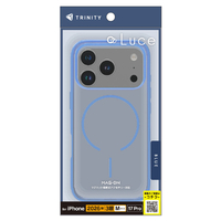 トリニティ iPhone 18 Pro用 / 17 Pro用 [Luce] マグネット吸着式アクセサリー対応 背面クリアハードケース クリア×ブルー TR-IP26M3-LUMS-CSMBL