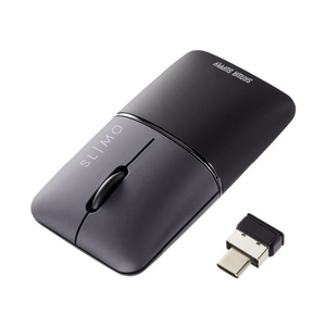 サンワサプライ 静音ワイヤレスブルーLEDマウス(充電式・Type-C) SLIMO ブラック MA-WCBS310BK サンワサプライ 静音ワイヤレスブルーLEDマウス(充電式・Type-C) SLIMO ブラック MA-WCBS310BK