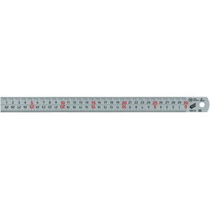 新潟精機 シルバースケール 両面 快段目盛 300mm FC693NJ-SV-300KDDF-イメージ1