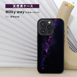 ikins iPhone 16 Pro Max用天然貝ケース Milky way I27114I16PM-イメージ2