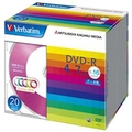 Verbatim データ用DVD-R 4．7GB 1-16倍速 カラーミックス 20枚入り DHR47JM20V1