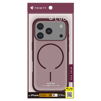 トリニティ iPhone 18 Pro用 / 17 Pro用 [Luce] マグネット吸着式アクセサリー対応 背面クリアハードケース クリア×ワインレッド TR-IP26M3-LUMS-CWR