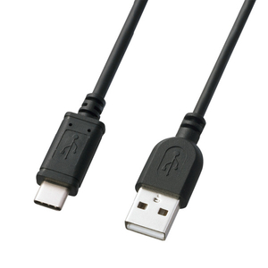 サンワサプライ USB2．0 Type C-Aケーブル(1．5m) ブラック KU-CA15K-イメージ1