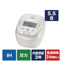 タイガー 圧力IH炊飯ジャー(5．5合炊き) ホワイト JRI-B100W