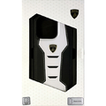 LAMBORGHINI iPhone 15 Pro用本革 背面ケース ホワイト×ブラック LBTPUPCIP15PHUD16WE