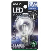 エルパ LED電球 E17口金 全光束55lm(1．2W S形ミニ球タイプ相当) クリア昼白色 1個入り elpaball mini LDA1CN-G-E17-G455