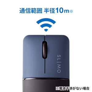 サンワサプライ 静音ワイヤレスブルーLEDマウス(充電式・Type-C) SLIMO ネイビー MA-WCBS310NV-イメージ17