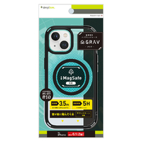 トリニティ iPhone 15用[GRAV] MagSafe対応 衝撃吸収 ハイブリッドケース ブラック TR-IP23M2-GRMS-CLBKK