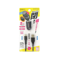 カシムラ DC-3A-USB 2ポート コンパクト A-Cケーブル付き FC334NM-DC043