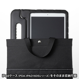 サンワサプライ タブレット用トートバッグ ブラック PDA-TABSCH01BK-イメージ6