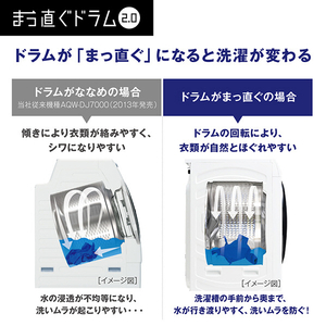AQUA 【右開き】8．0kgドラム式洗濯乾燥機 まっ直ぐドラム 2.0 ホワイト AQW-D8R-R(W)-イメージ7