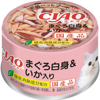 いなばペットフード CIAO ホワイティ まぐろ白身&いか入り まぐろ白身シリーズ ﾁﾔｵ ﾎﾜｲﾃｲﾐｰﾄ ｲｶ 85G