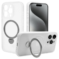 ラスタバナナ iPhone 15 Pro用極限保護 ハイブリッドケース 360°回転MAGSAFEリング付き フロストホワイト 7889IP361PHPMWH