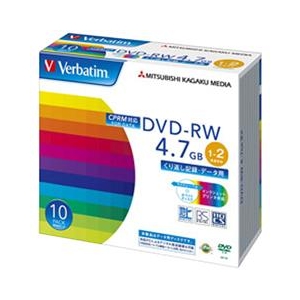 Verbatim データ用DVD-RW 4．7GB 1-2倍速 CPRM対応 10枚入り DHW47NDP10V1-イメージ1
