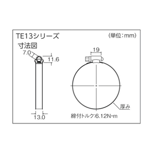 トラスコ ホースバンド オールステンレス 傷防止タイプ（１０個入） ８０～１００ｍｍ TRUSCO　ホースバンド　傷防止13mmタイプ（オールステンレス・SUS304） TE13-100-イメージ2