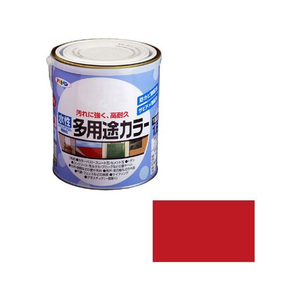 アサヒペン 水性多用途カラー 1.6L 赤 FC688PM-イメージ1