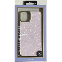 ユニケース iPhone 15用Glass Shell Case ピンク UNI-CSIP23M-0GSPN