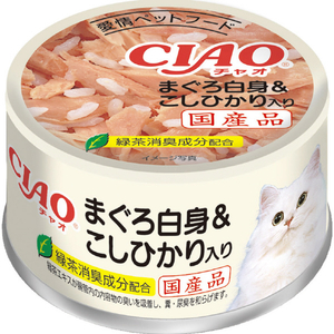 いなばペットフード CIAO ホワイティ まぐろ白身&こしひかり入り まぐろ白身シリーズ ﾁﾔｵ ﾎﾜｲﾃｲﾐｰﾄ ｺｼﾋｶﾘ 85G-イメージ1