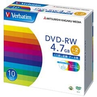 Verbatim データ用DVD-RW 4．7GB 1-2倍速 インクジェットプリンタ対応 10枚入り DHW47NP10V1