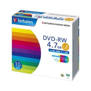 Verbatim データ用DVD-RW 4.7GB 1-2倍速 インクジェットプリンタ対応 10枚入り DHW47NP10V1 Verbatim データ用DVD-RW 4.7GB 1-2倍速 インクジェットプリンタ対応 10枚入り DHW47NP10V1