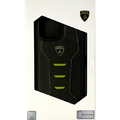 LAMBORGHINI iPhone 15 Pro Max用本革 背面ケース ブラック×グリーン LBTPUPCIP15PMHUD16GN