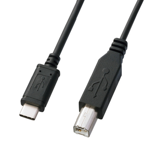 サンワサプライ USB2．0 Type C-Bケーブル(1m) ブラック KU-CB10-イメージ1