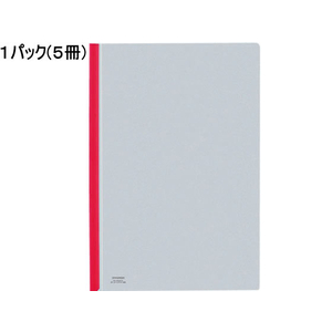 コクヨ カラーレールクリヤーホルダー A4タテ 20枚収容 赤 5冊 1パック(5冊) F836230-ﾌ-760R-イメージ1
