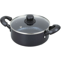 パール金属 ミッドナイトマーブルIH対応ガラス蓋付 両手鍋 20cm FC766NM-HB-5118