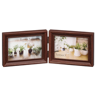 ハクバ フォトフレーム Lサイズ 2面(ヨコ・ヨコ) テリア3 ブラウン FWTR3-BRL2Y