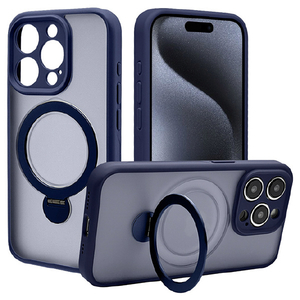 ラスタバナナ iPhone 15 Pro用極限保護 ハイブリッドケース 360°回転MAGSAFEリング付き フロストブルー 7891IP361PHPMBL-イメージ1
