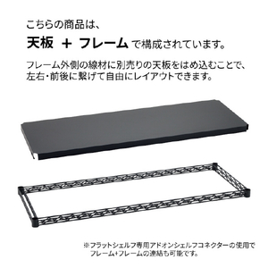 エレクター ベーシックシリーズ Fシュルフ W600xD450mm ブラック 1枚 ブラック ﾌﾗﾂﾄｼｴﾙﾌW60XD45CMBK-イメージ4