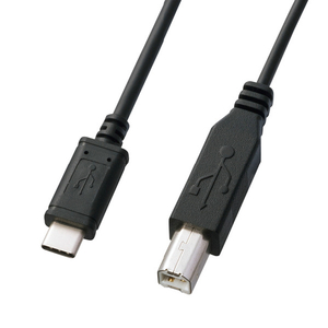 サンワサプライ USB2．0 Type C-Bケーブル(2m) ブラック KU-CB20-イメージ1