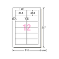 エーワン ラベルシール OASYSシリーズタイプA4 12面 1000枚 F877134-31153
