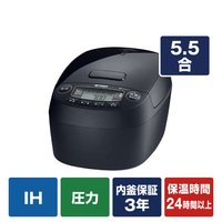 タイガー 圧力IH炊飯ジャー(5．5合炊き) モーブブラック JPV-T100KV