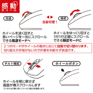 ナカバヤシ Dual静音5ボタンBlueLEDマウス M/ブラック BK(ブラック) MUS-DKF242BK-イメージ8