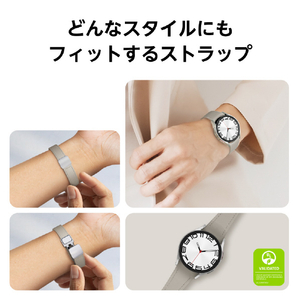 Samsung Galaxy Watch6シリーズ用純正交換バンド D-Buckle Hybrid Leather Band(Slim, S/M) CREAM ET-SHR93SUEGJP-イメージ5
