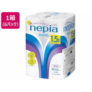 ネピア トイレットロール 1.5倍 12ロール シングル 82.5m×6パック FCE293R-イメージ1